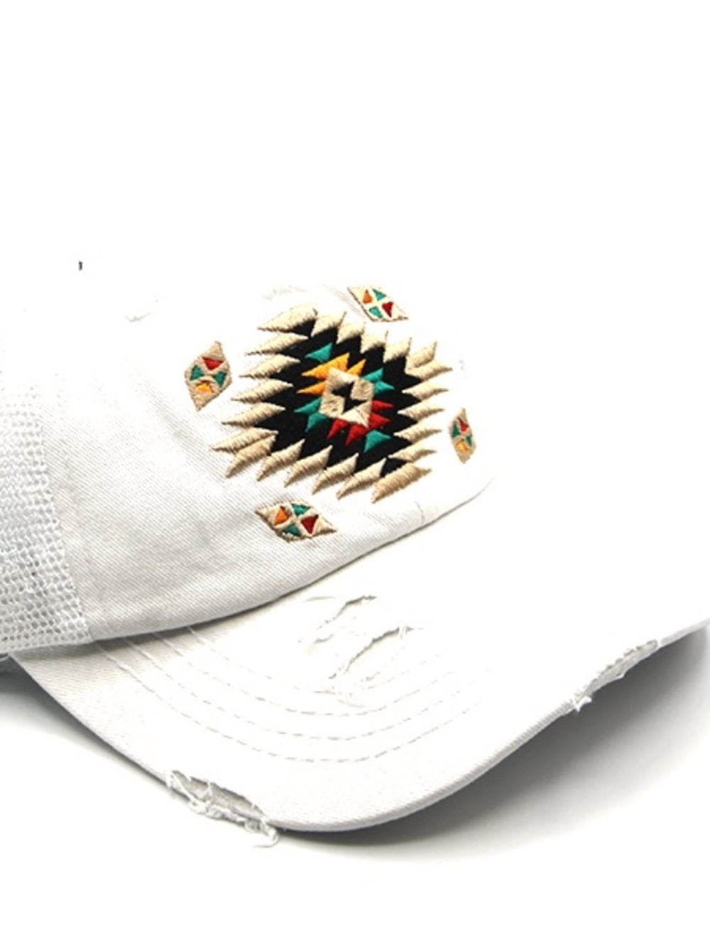 CC High Pony criss cross Navajo Aztec white cap